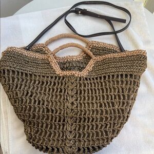 Stylish Brown Woven Tote Bag